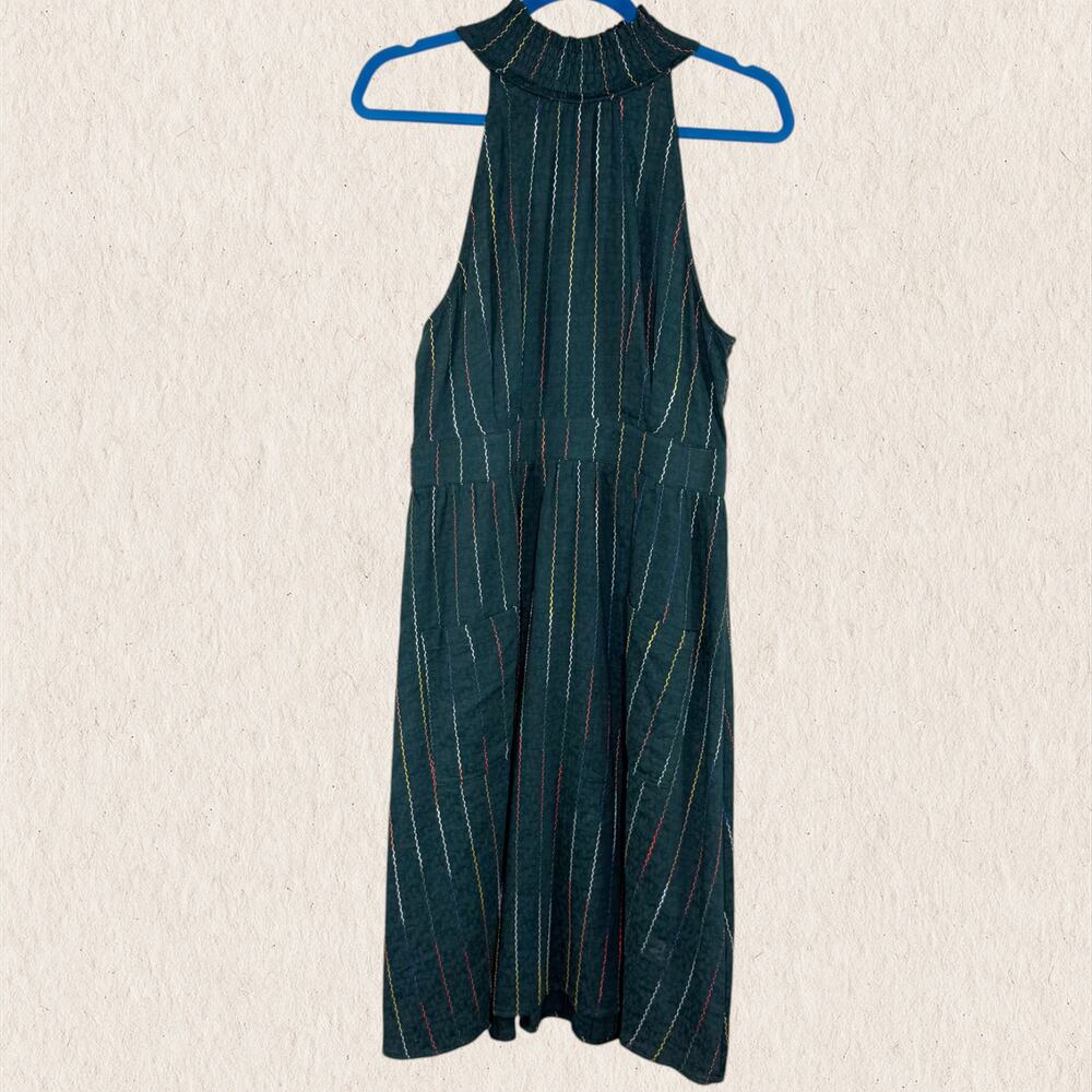 Anthropologie Moon River Stripe High Neck Sleeveless Boho Dress Size L - Indie